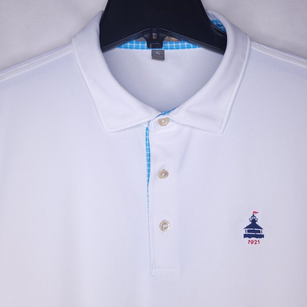 Peter Millar Summer Comfort Polo Shirt Mens XL White E4 Short Sleeve